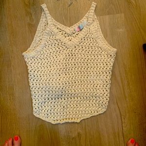 Free People Crochet Overlay Tank Top